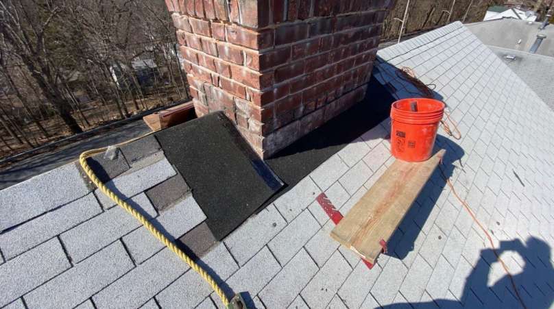 Copper Chimney Flashing Installation Service Project Shot 3