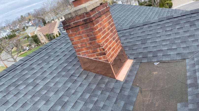 Copper Chimney Flashing Installation Service Project Shot 4