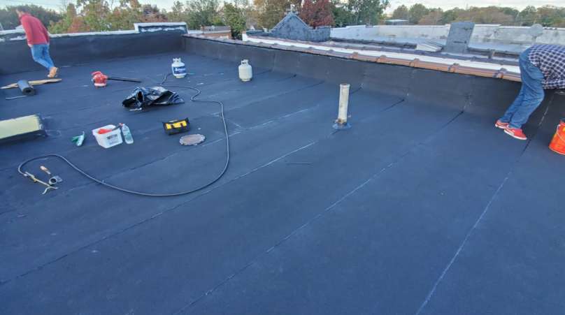 New Layer Installation Over Existing Flat Roof Project Shot 5