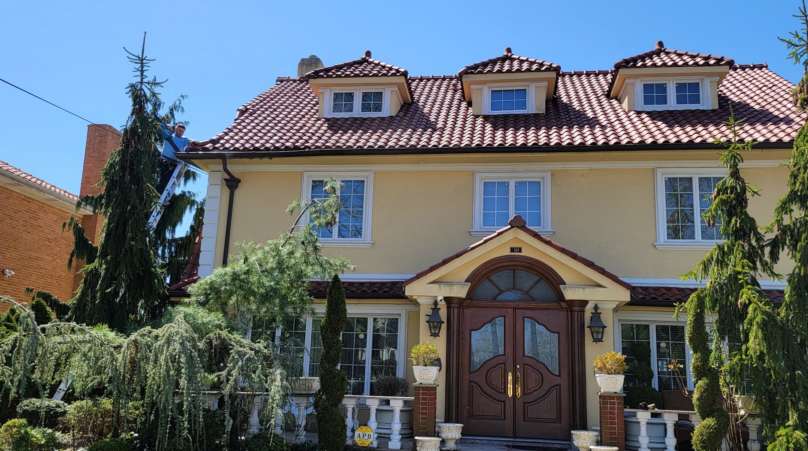 Gutter Repair and Spanish Tile Roofing Project Shot 4