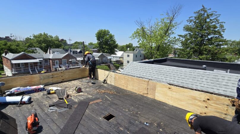 Flat Roof Shingle Roof & Gutter Replacement in Bronx NY Project Shot 1