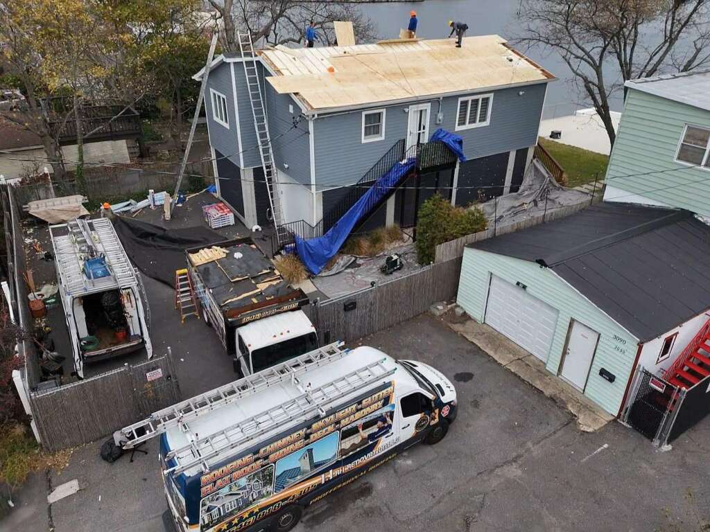 New Gutter, Plywood & Shingle Roof Installation – Bronx, NY - Detail 1