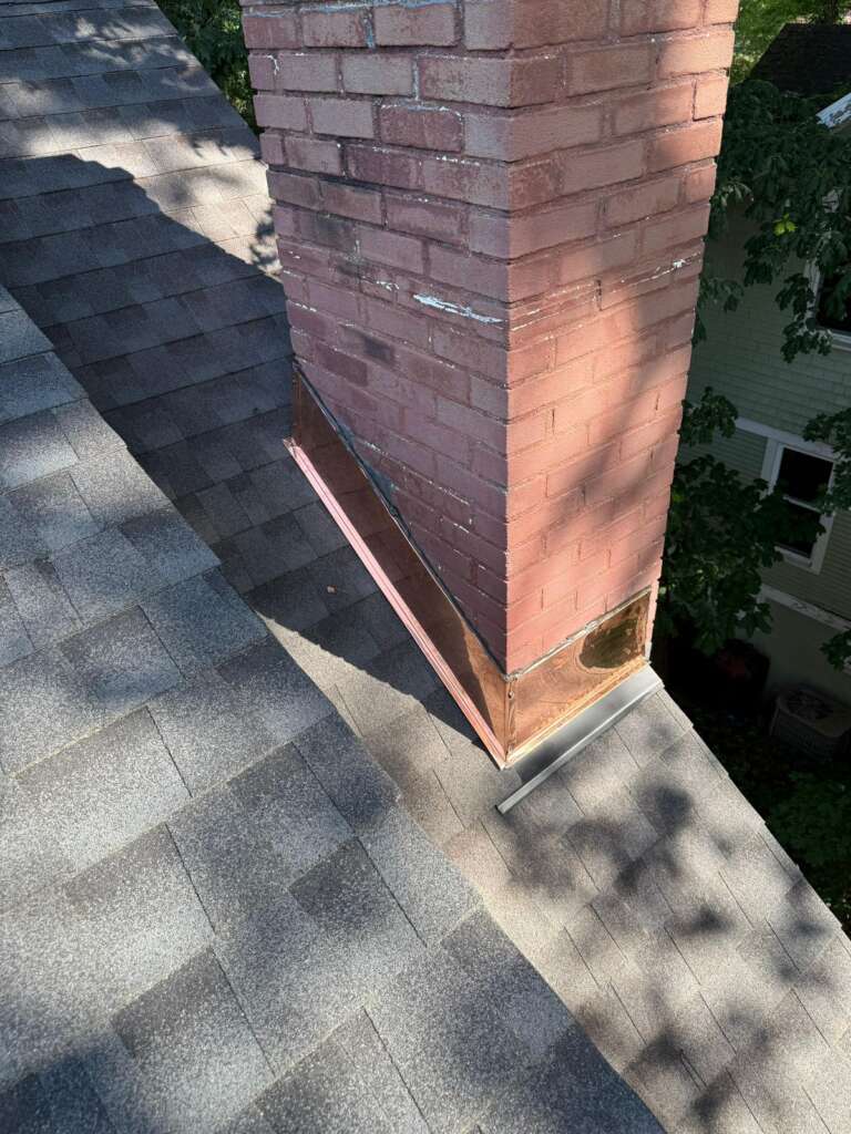 Shingle Roof Replacement & Gutter, Soffit, Chimney Copper Flashing – White Plains Westchester - Detail 3