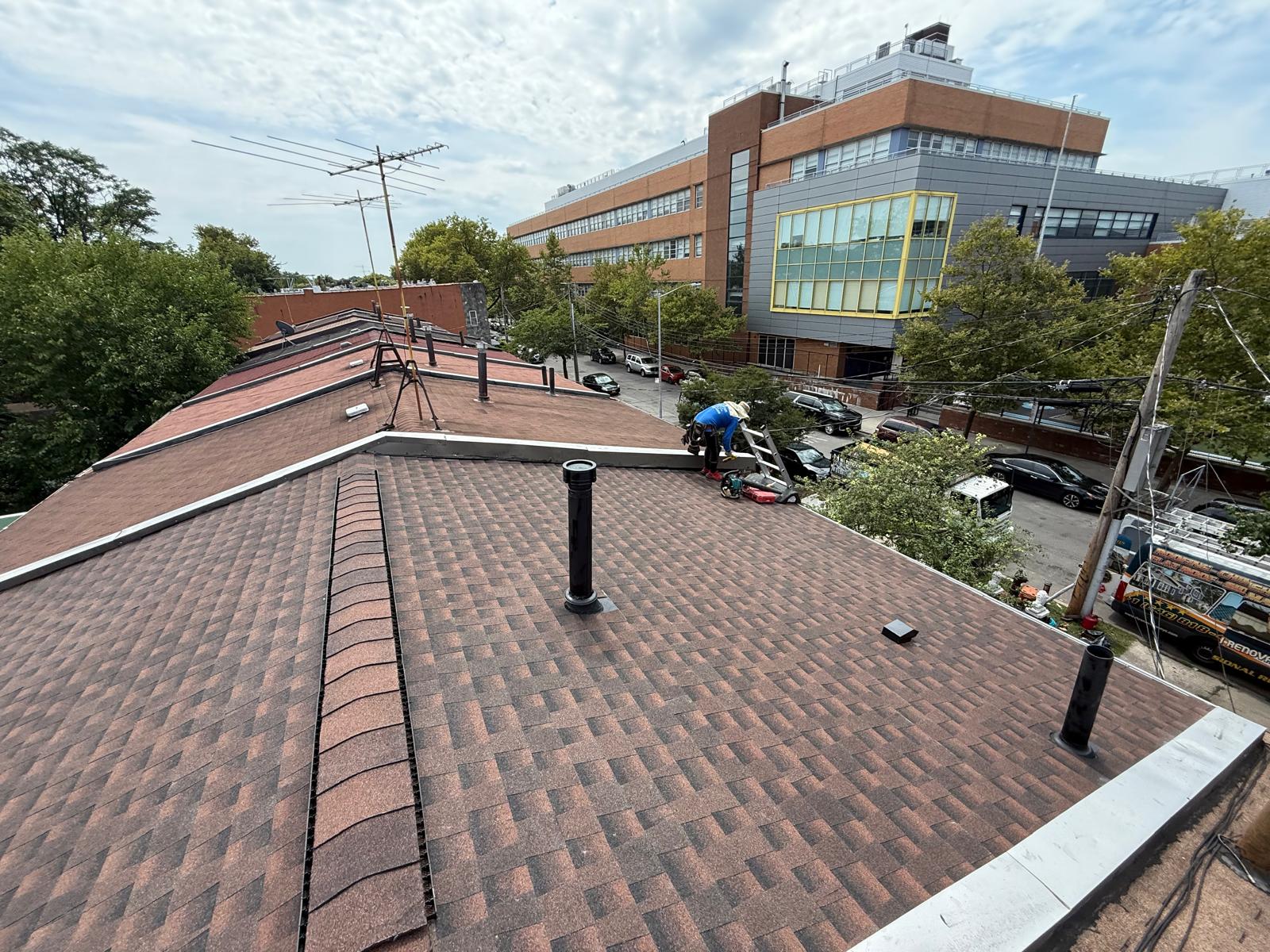 Shingle Roof Replacement & New Gutter Installation in Brownsville in Brooklyn Project Shot 1
