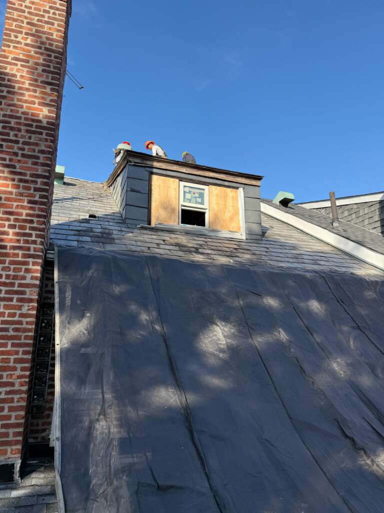Spanish Tile Roof Replaced with New Shingle & Gutter Installation in Queens Project Shot 6